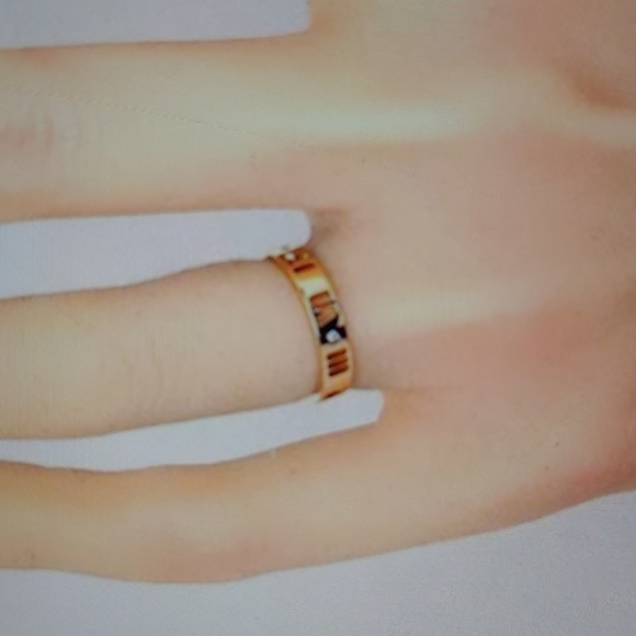 Tiffany€co Ring Atlas Pierced Narrow 4 points Diamond 750 Rose gold size 4 - Picture 5 of 6